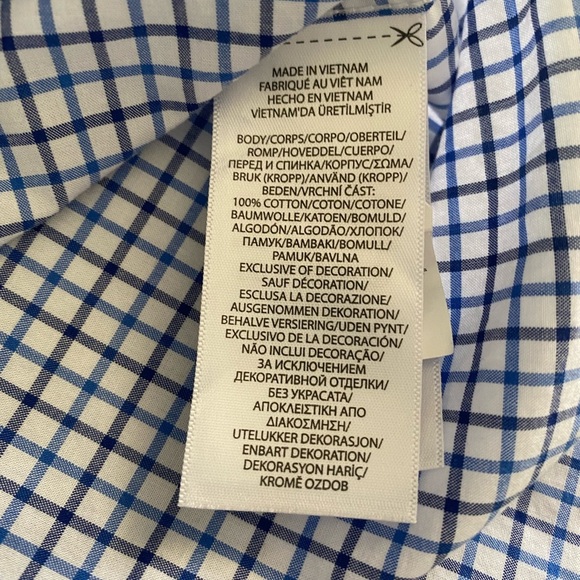 Ralph Lauren Natural Stretch LS Shirt, Blue Checked, Boys Size M 10/12 - Picture 4 of 7
